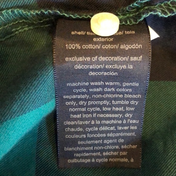 TOMMY HILFIGER flannel 3/4 button down shirt. - Picture 5 of 6